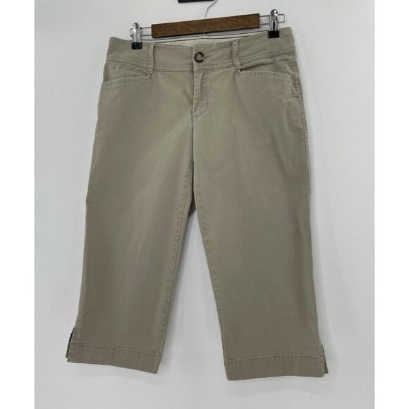 Eddie Bauer Crop Chino Beige Blakely  Fit Low Rise Straight Pants See Measuremen - Picture 1 of 10